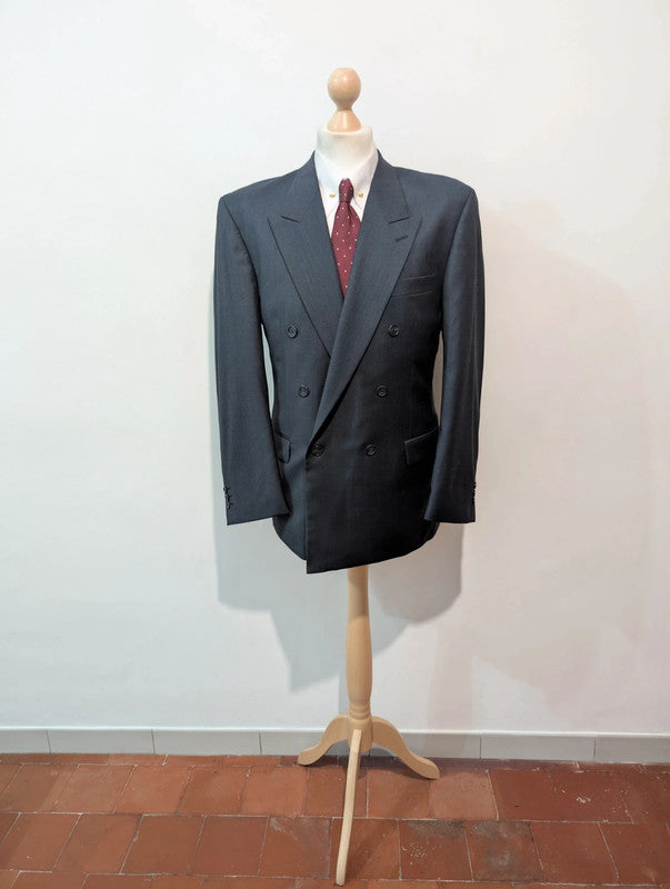 Magnifique costume croisé bleu en laine