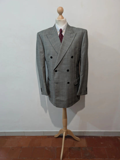 Splendide costume croisé gris en laine