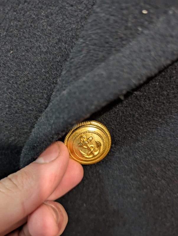 Amazing navy blue wool double breasted coat