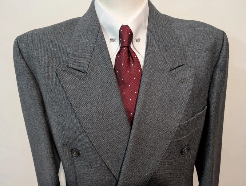 Classic grey wool double-breasted suit