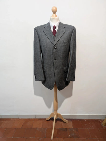 Magnifique costume 3 pièces gris en flanelle