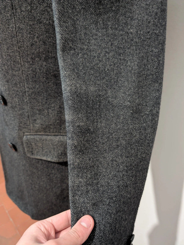 Dangereux manteau croisé gris en laine