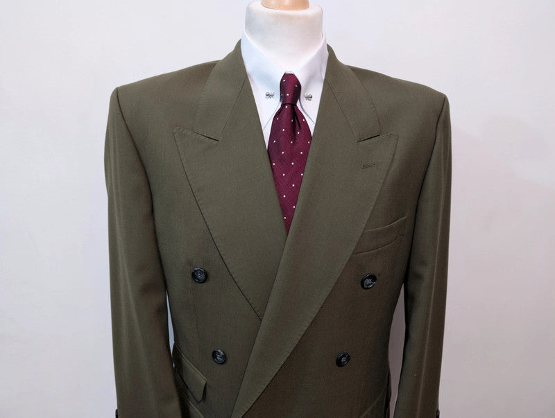 Awesome green wool double-breasted suit