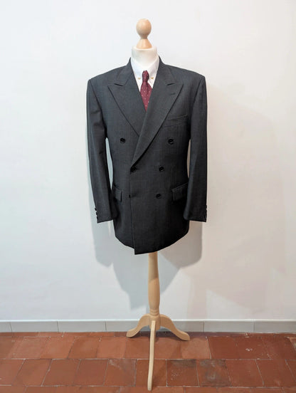 Fabuleux costume croisé gris en laine