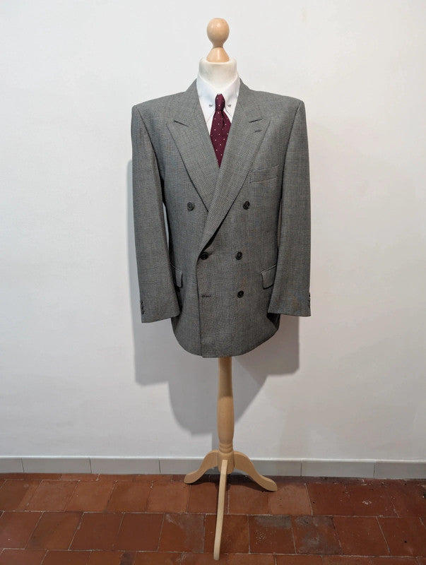 Sublime costume croisé gris en laine