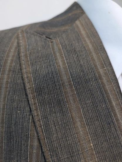 Sympathique Costume gris marron en laine légère