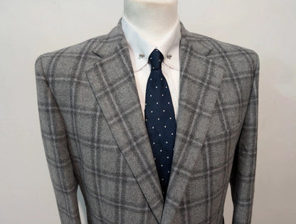 Magnifique costume gris a carreaux en flanelle
