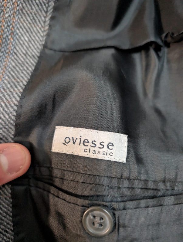 Originale veste grise a carreaux en laine