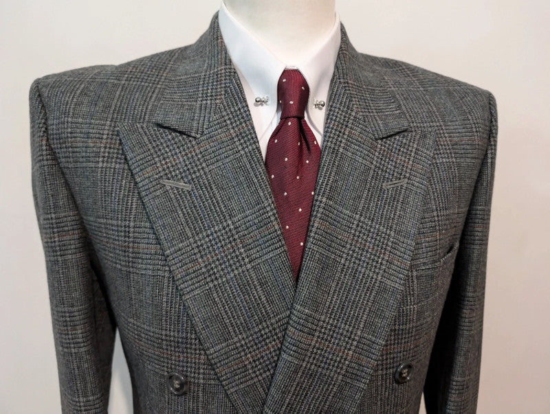 Small double-breasted flannel suit