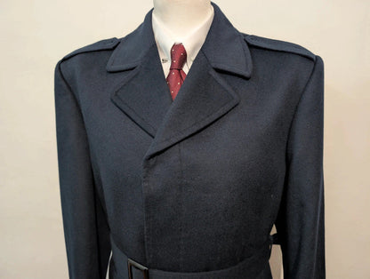 Incroyable trench bleu marine en laine