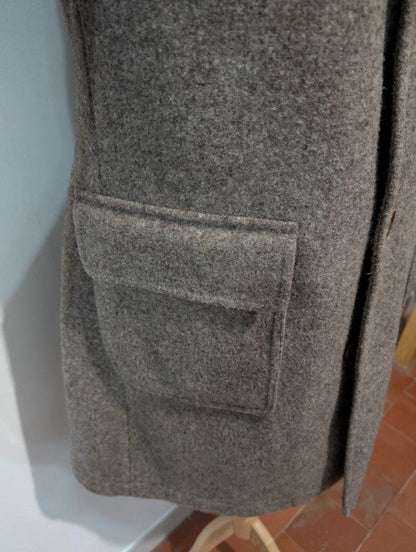 Mignon manteau polo coat gris marron en laine