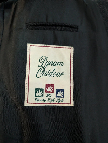 Épaisse veste gris à motif chevron en laine