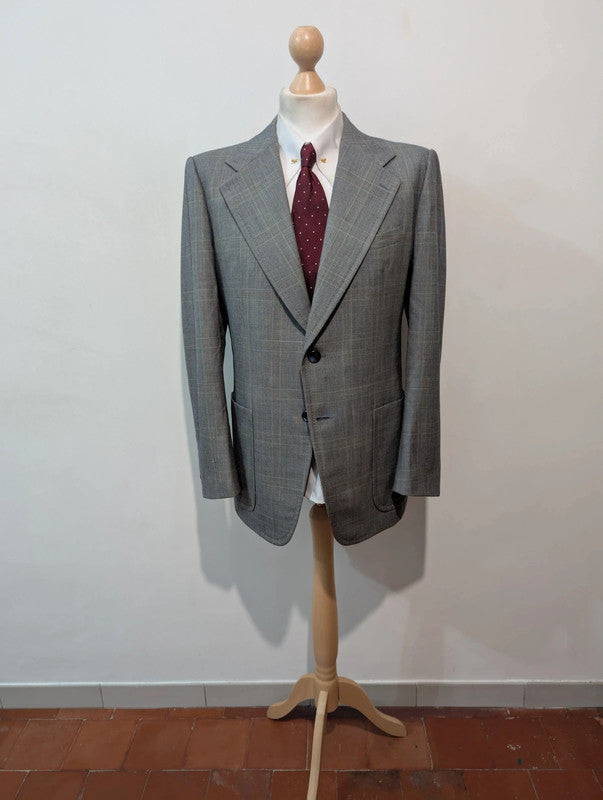 Exceptionnel costume gris a carreaux en laine