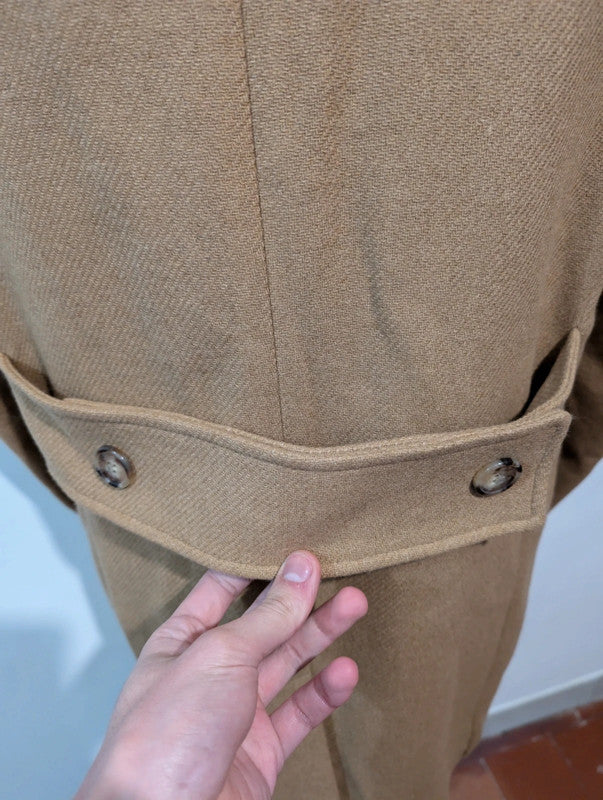 Bright golden wool double-breasted coat