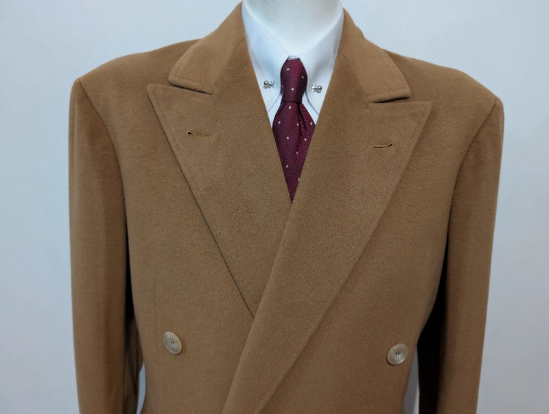 Lumineux manteau croisé camel en laine