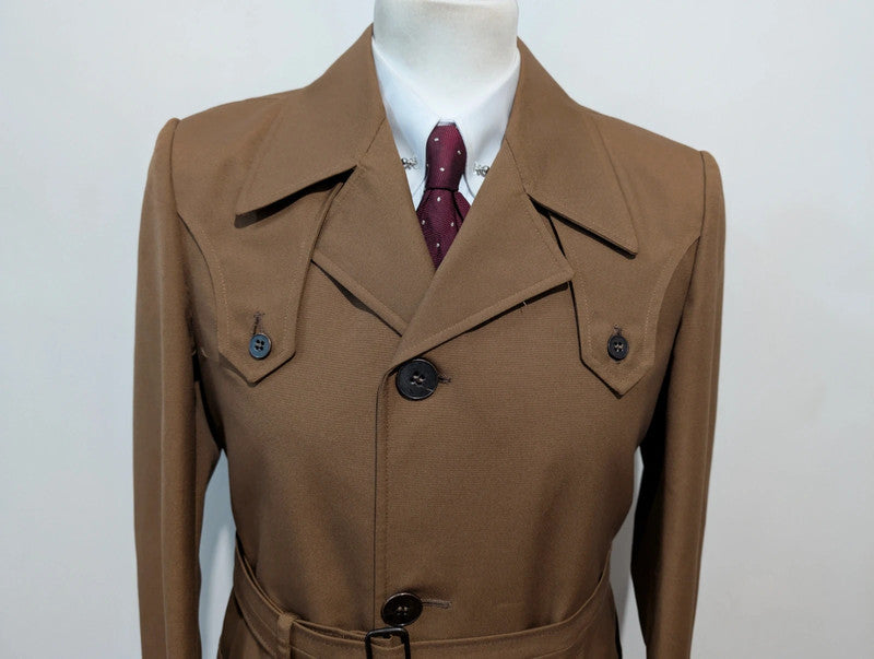 Fabuleux trench coat marron en laine