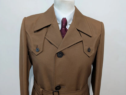Fabuleux trench coat marron en laine