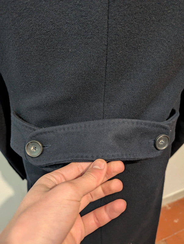 Magnifique polo coat croisé bleu marine en laine