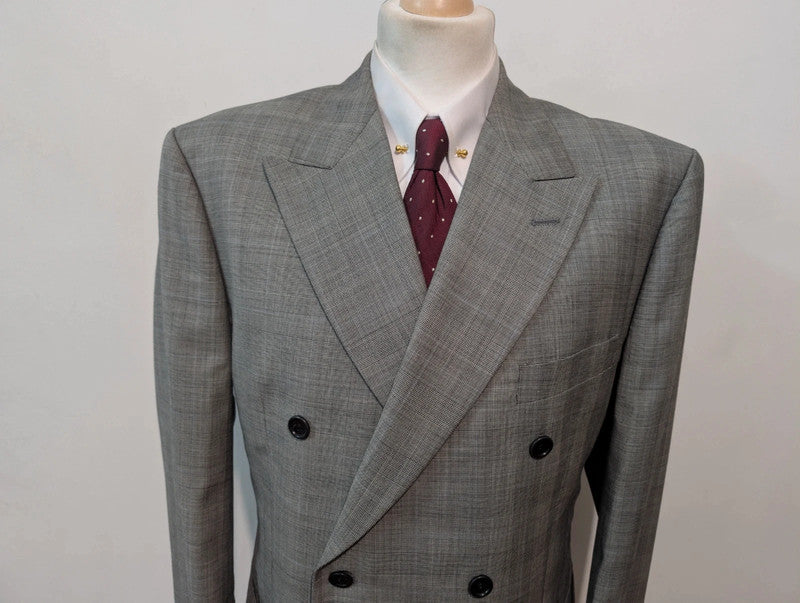 Splendide costume croisé gris en laine
