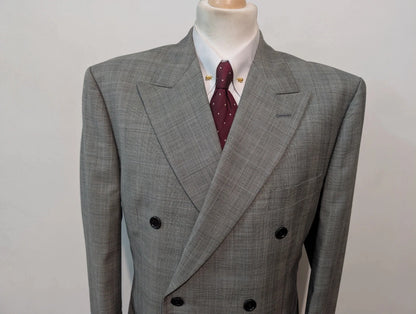 Splendide costume croisé gris en laine