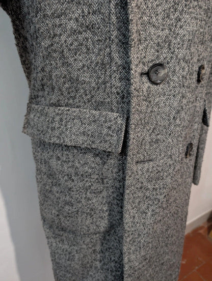Magnifique manteau polo coat croisé gris en laine