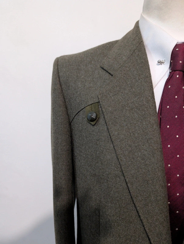Impressionnante veste verte en flanelle lourde