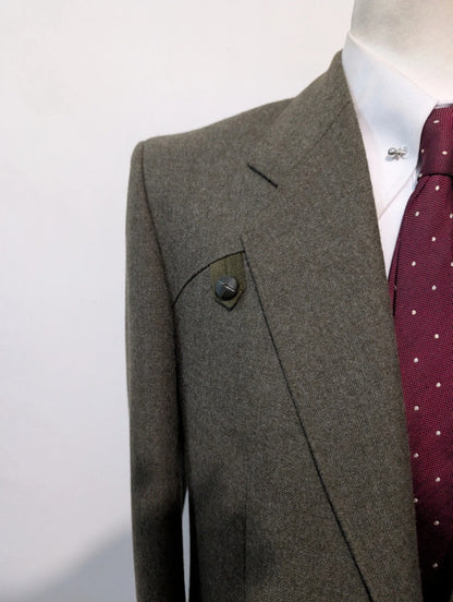 Impressionnante veste verte en flanelle lourde