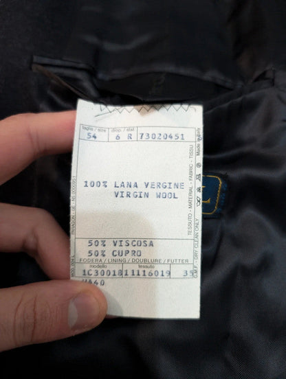 Sublime costume gris bleu marine en flanelle