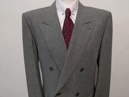 Sublime costume croisé gris en laine