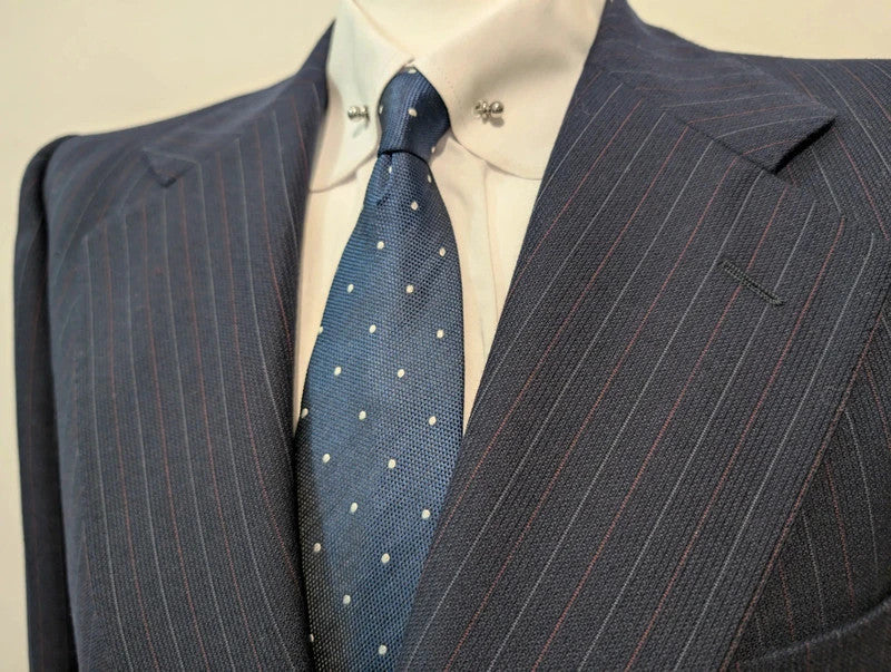 Heavy wool pinstripe suit