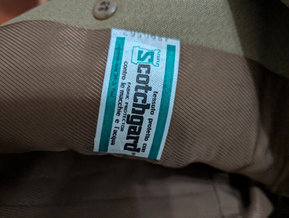 Magnifique manteau croisé marron kaki en laine