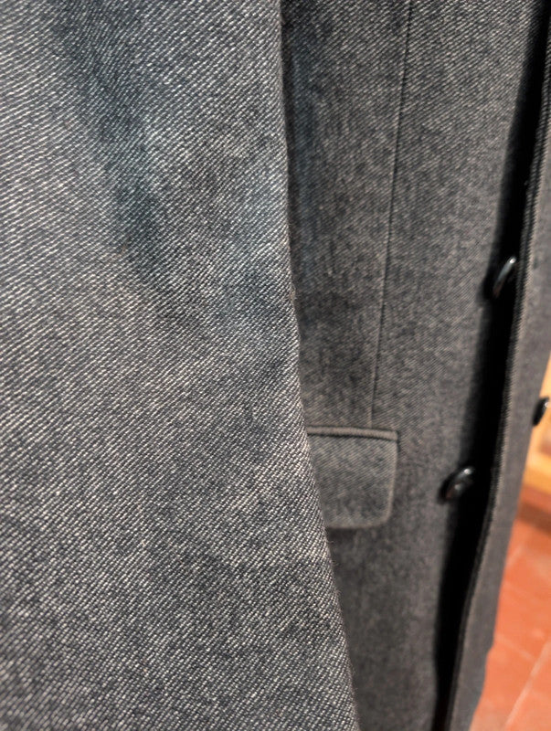 Dangereux manteau croisé gris en laine