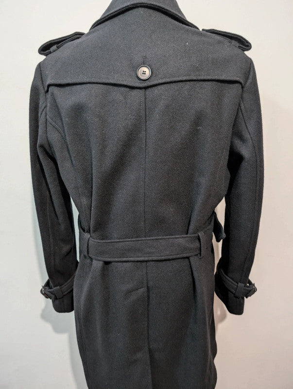 Black wool trench