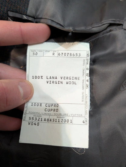 Sublime costume gris vert en flanelle de laine