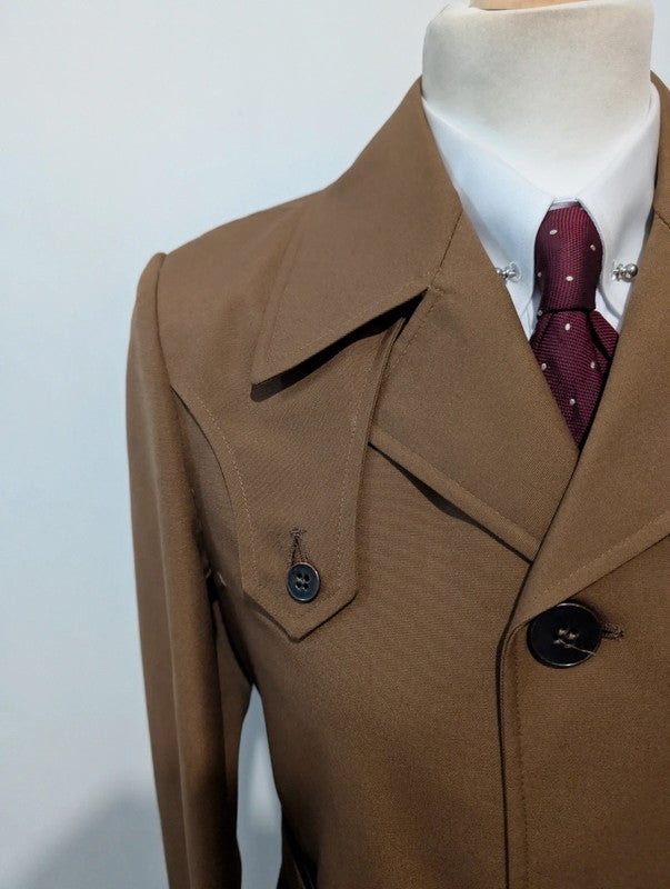 Fabuleux trench coat marron en laine