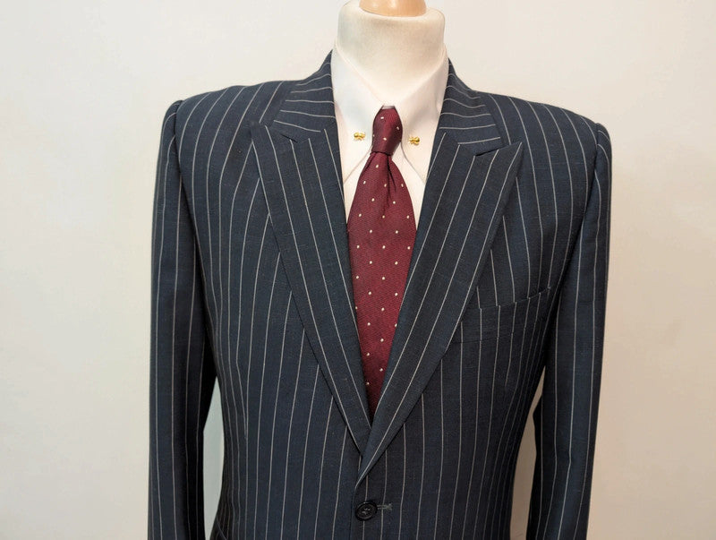 Exceptional pinstripe suit in cold wool