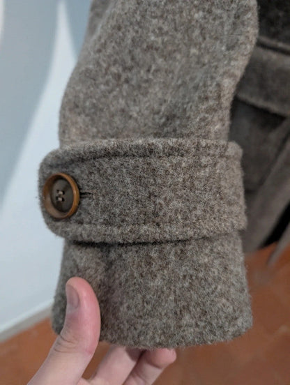 Mignon manteau polo coat gris marron en laine
