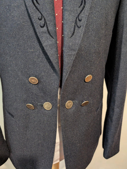 Sublime costume bleu en flanelle lourde
