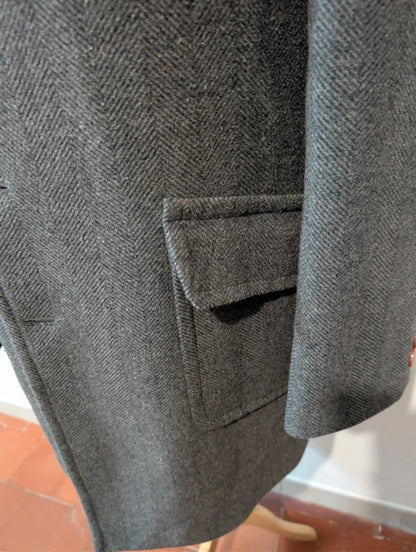Eleganter grauer Woll-Polocoat