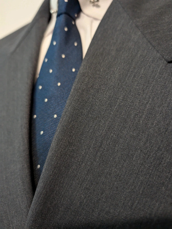 Large grey wool double-breasted suit