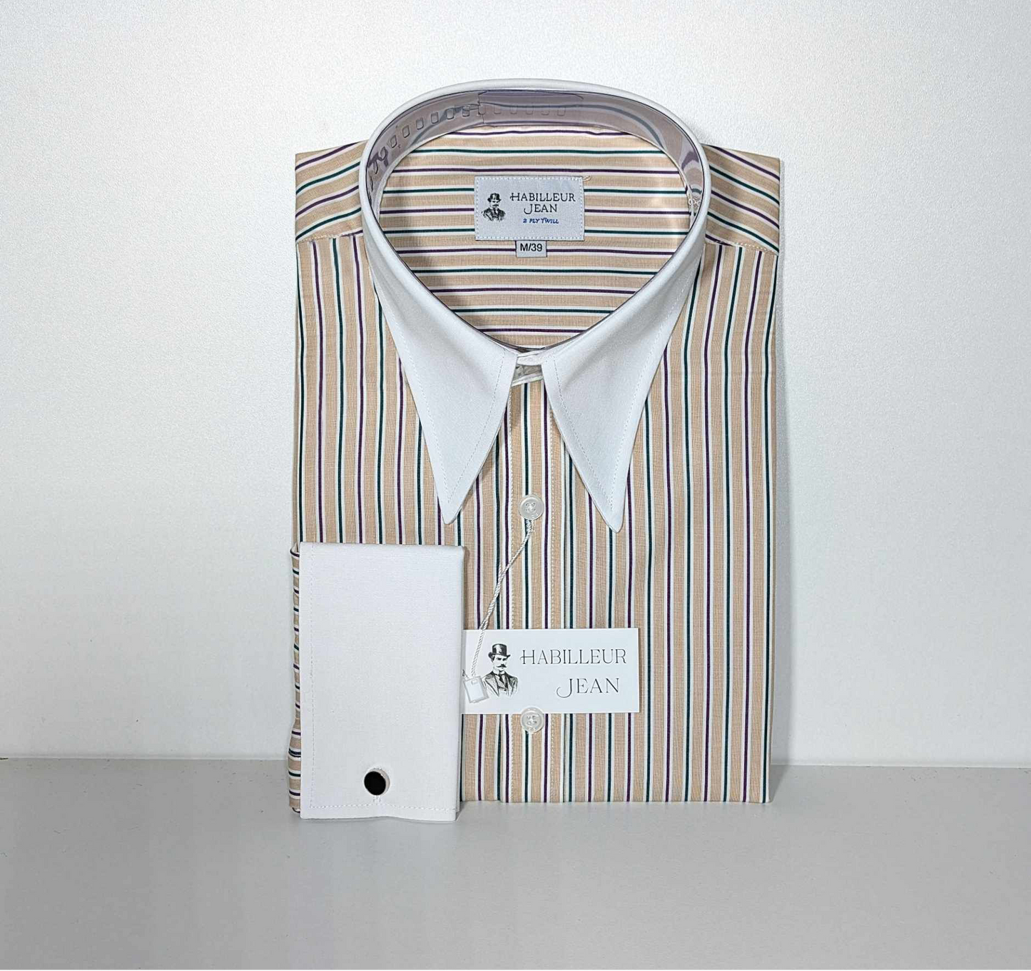 Chemise Winchester à rayures col en pointe