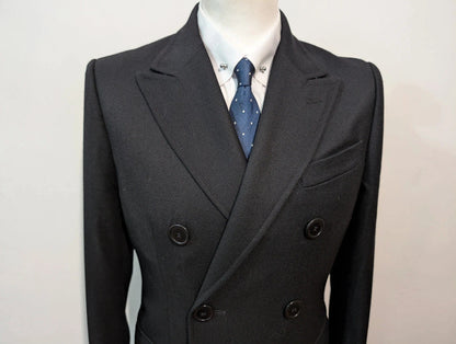 Ténébreux manteau polo coat noir en laine