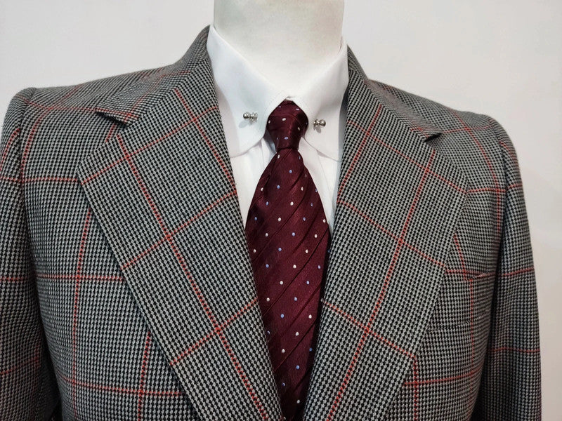 Small grey wool plaid suit