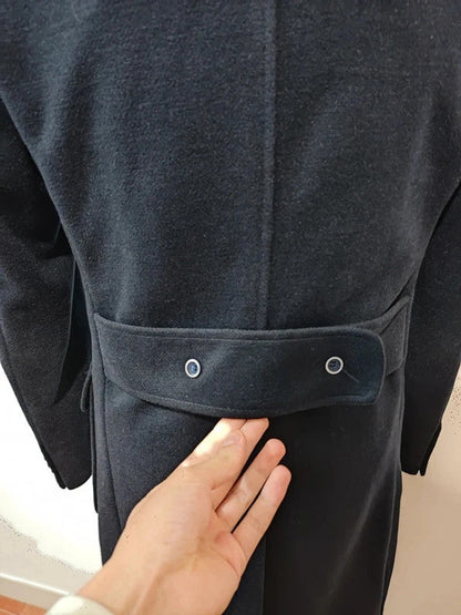 Incroyable manteau croisé bleu en laine