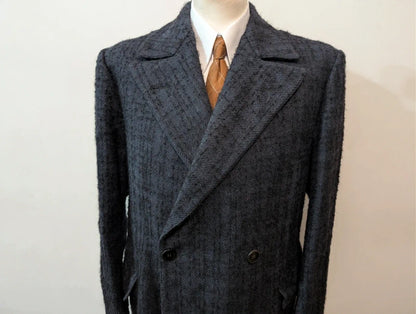 Wunderschöner marineblauer Tweedmantel