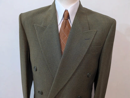 Prächtiger, zweireihiger grüner Wollanzug