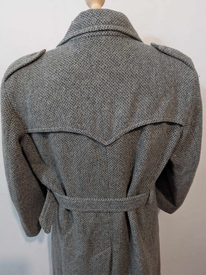 Robuste trench coat en tweed