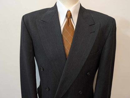 Classique costume croisé pinstripe en laine