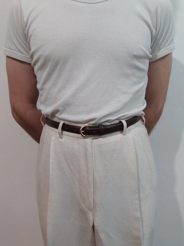 Brown leather belt