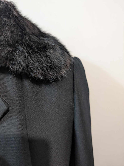 Mignon manteau croisé noir femme